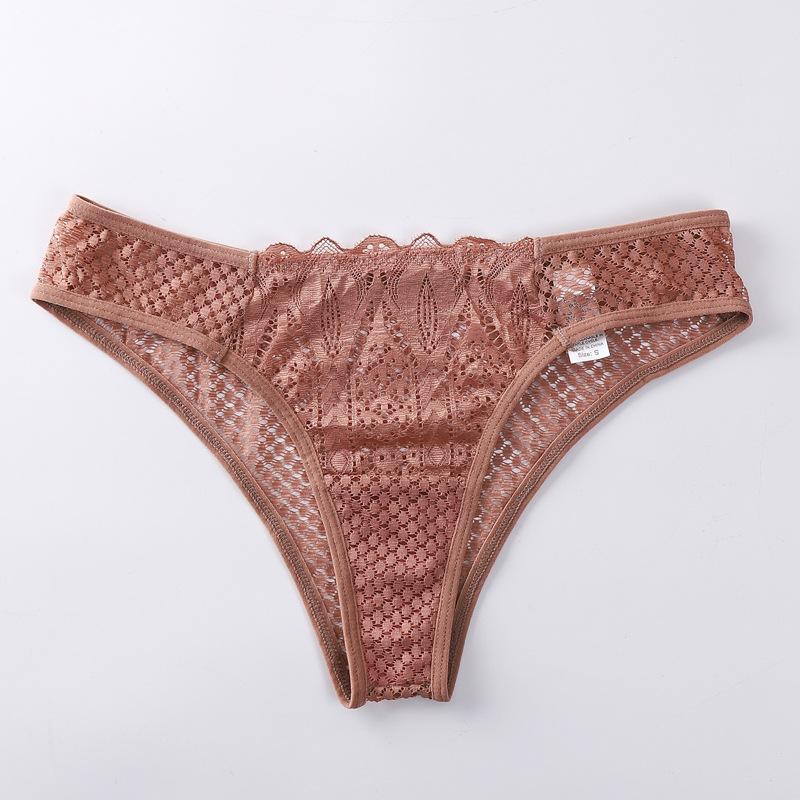 New Panties Women Lace Underwear Sexy Low-Waist G String Thong Transparent Hollow Out Briefs Solid Soft Female Lingerie