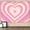 Cute Pink Heart Print Pattern Tapestry Home Bedroom Home Living Room Dormitory Wall Decor Background Cloth Tapestry