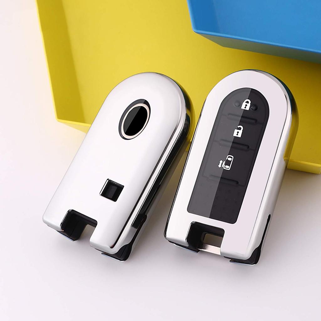 Intelligent Key Case for Toyota Suitable for TOYOTA Daihatsu Made of TPU and fashionable smart key holder Silver [XRise] Daihatsu, Move, Tank, TANTO,