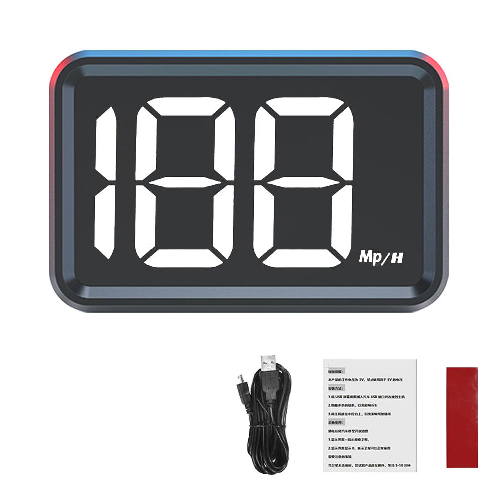 White Green Light Display USB Plug Big Font Digital GPS HUD Speedometer X1 HUD KMH MPH Meter Car Head Up Display