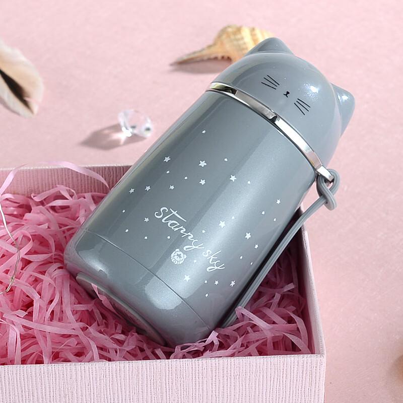 OLOEY 304 Stainless Steel Cartoon Cat Kids Insulated Bottle