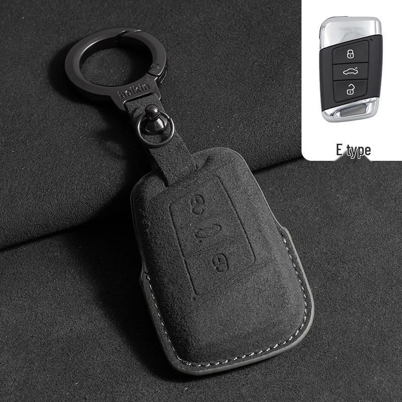 Volkswagen Suede Key Case: Fits Touron, Tayron, Tiguan L, Sagitar, Lamando L, Magotan, CC, ID4 - Full Coverage.