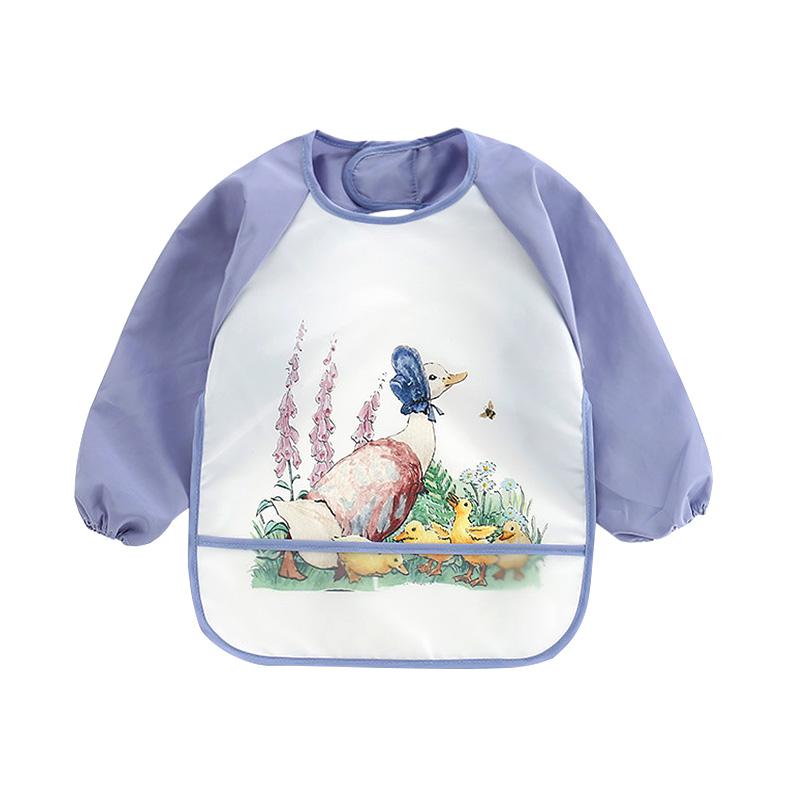 Cute Baby Bibs Toddler Baberos Bavoir Waterproof Long Sleeve Apron Cartoon Animals Children Feeding Smock Bib Baby Stuff 0-3Y
