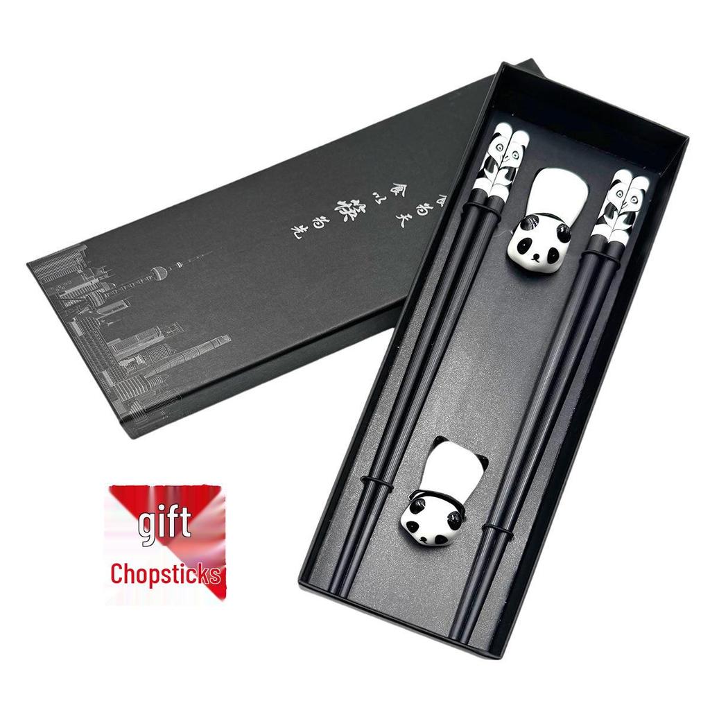 Chinese Style Wooden Chopsticks Gift Set - 2 Pairs for Travel Souvenir or Business Gift