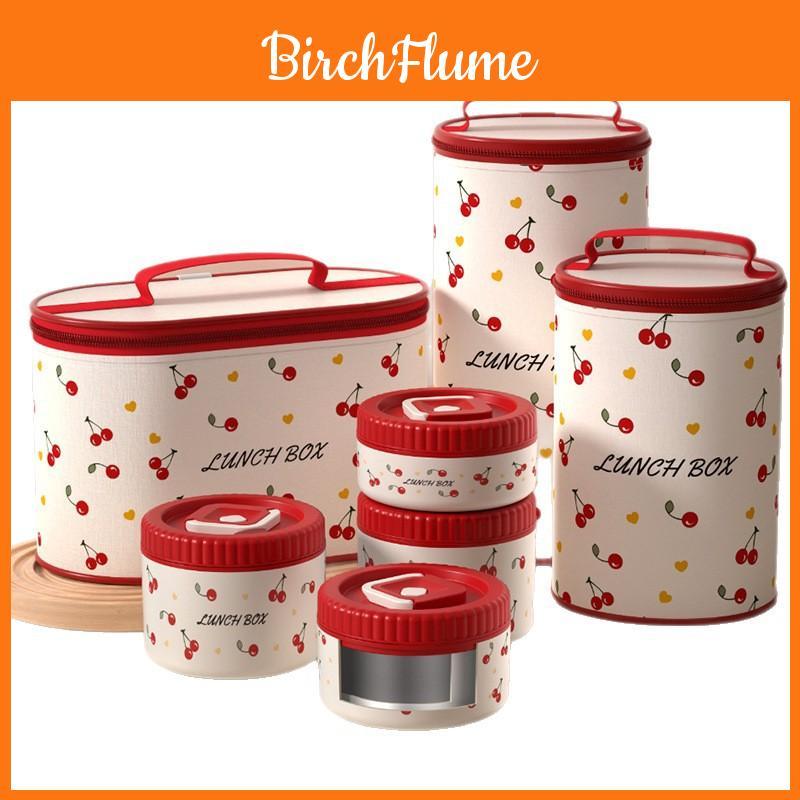 Cherry Blossom Theme Lunch Box With Insulated Stainless Steel For Students And Office Use