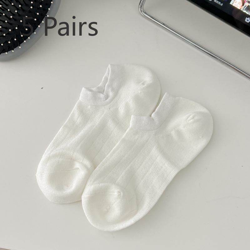 5 Pairs of Female Spring and Summer Thin Shallow Mouth Can Not Fall Off with Boneless Breathable Invisible Socks