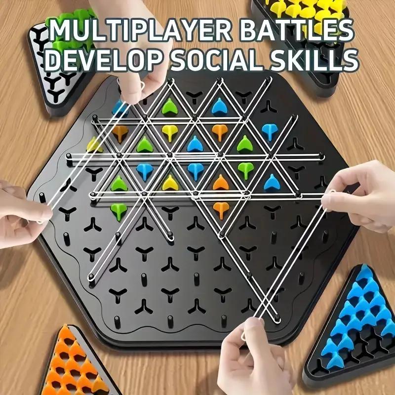 Noul lanț de geometrie Puzzle de șah Triunghi Sah Joc de birou Antrenament banda de cauciuc Exercițiu de interacțiune în familie Jucării de gândire Cadouri