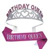 Crystal Letter Crown Birthday Girl Headband Set