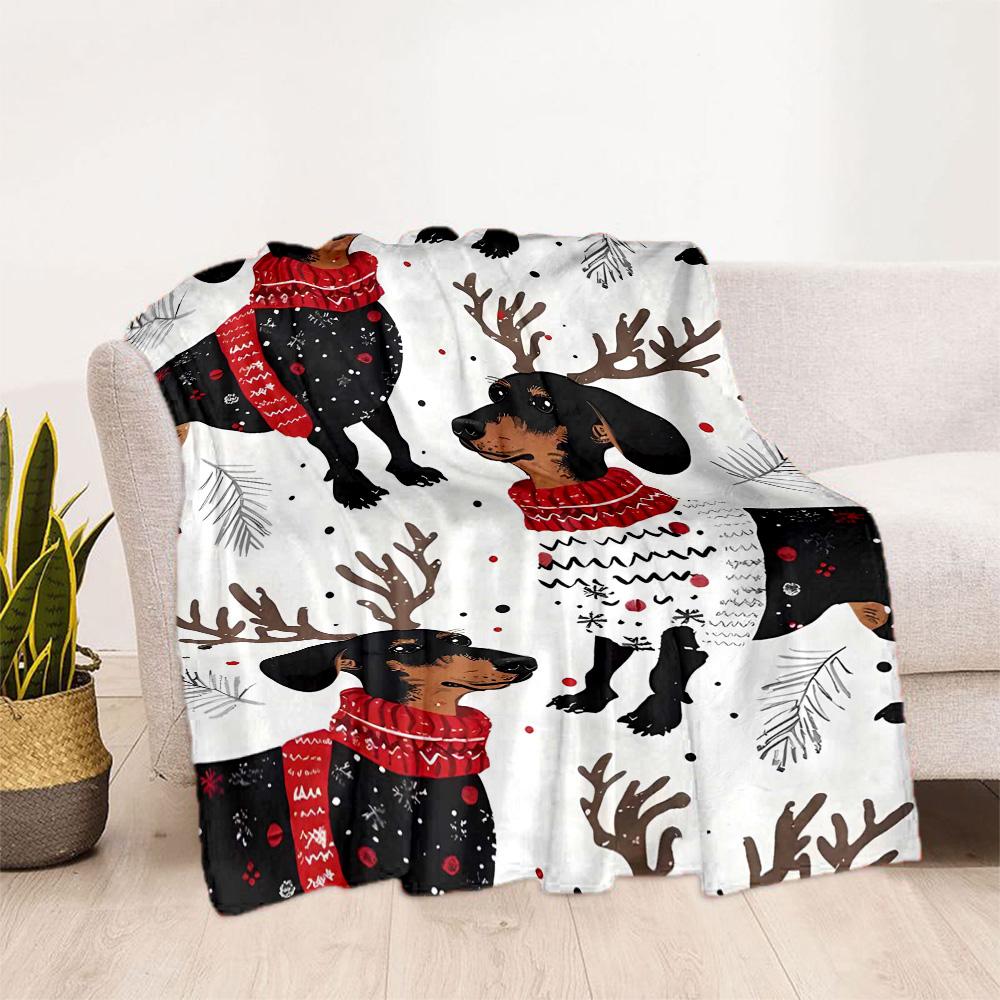 Rottweiler Moonlit Journey Flannel Blanket,Lightweight,Office Blanket,Sofa Blanket,Comfortable Blanket