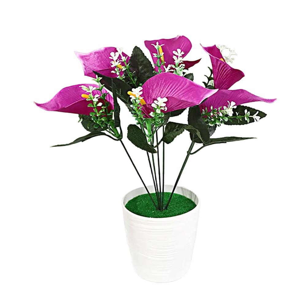 

Artificial Flower Pot Calla Lily Decoration Wedding Decor Purple