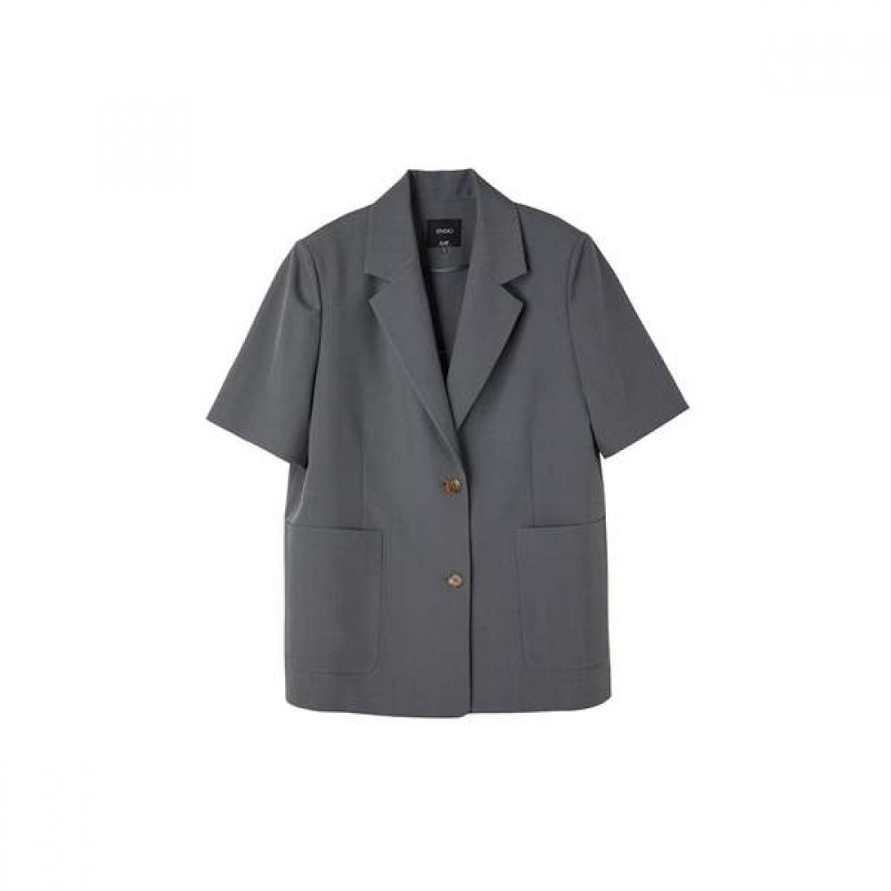 Lap Oversized Short Sleeve Jacket With Back Slit As2ej460