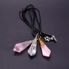 Gemstone  Magic Reiki Rose Quartz Crystal Healing Charka Dowsing Pendulum Necklace Pendant
