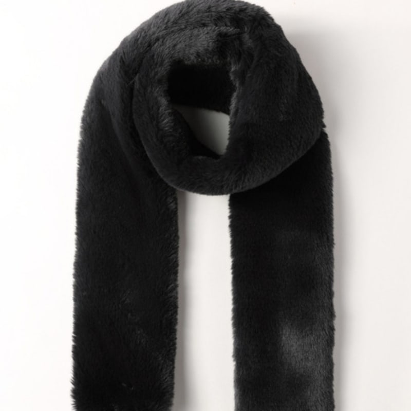 

LALA Fur Long Scarf - Black black