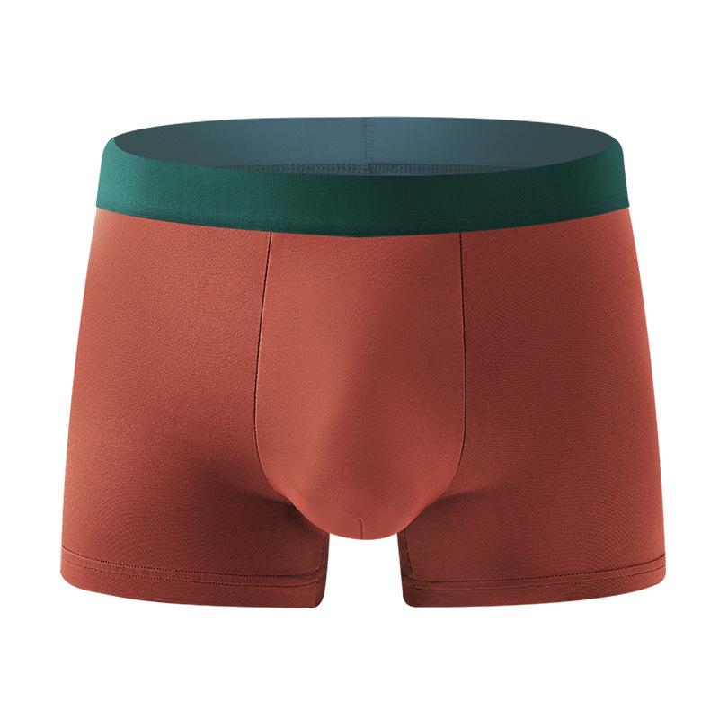 

Men s Breathable Autumn/Winter Boxer Briefs - Color Block & Solid, Plus Size Available XL (100-120 jin recommended)