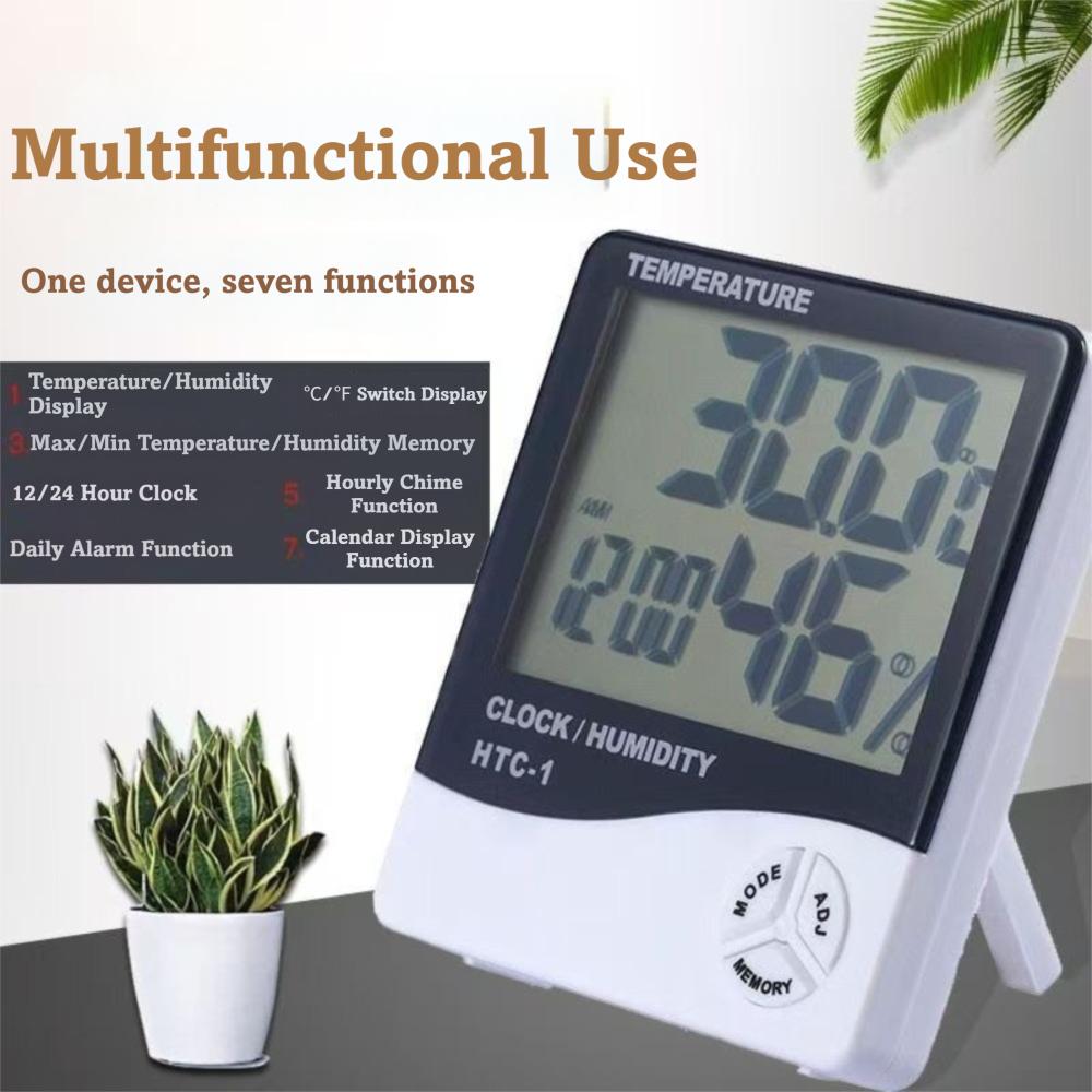 3 Button Control Digital Temperature Humidity Meter LCD Thermohygrometer  Household Room