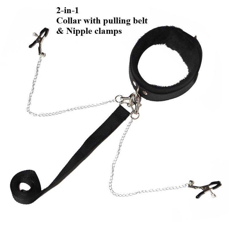 Nipple Clamps Clips Mouth Plugs Collars Choker Vagina Clip Bondage Set Kink Fetish Erotic Flirting for Woman Adult Sex Toys