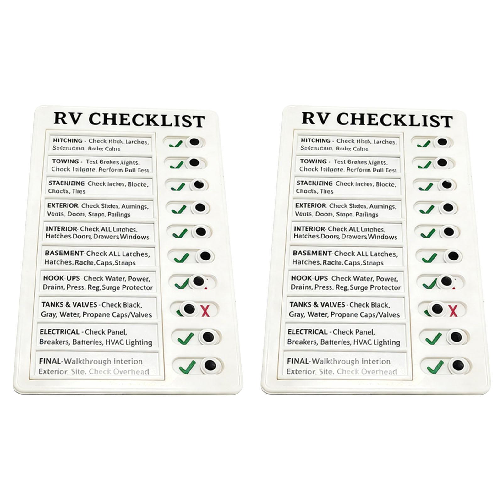 2PCS RV Checklist Boards Detachable Lightweight Chore Chart Memo Checklist Board with Slider RV
