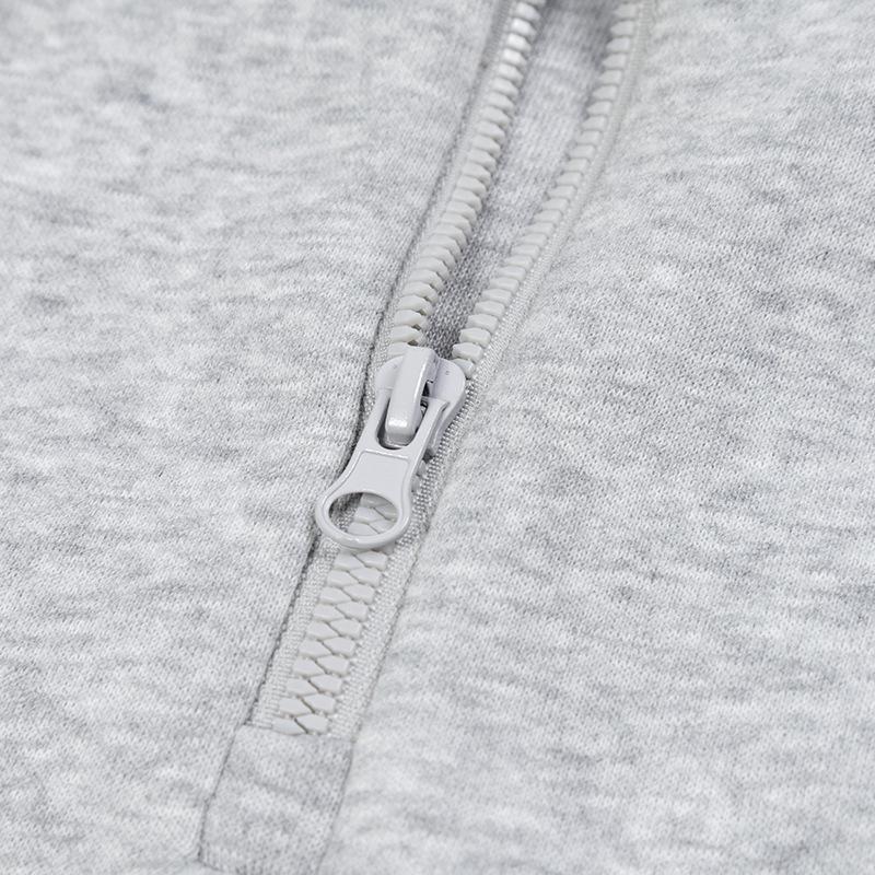 Męska bluza z kapturem, półgolf, gładka, z długim rękawem, casualowa i ciepła na jesień i zimę.