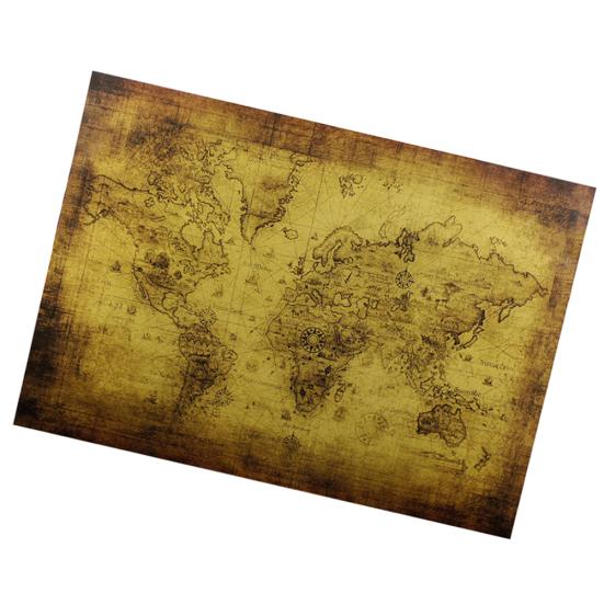 Vintage Style Retro Kraft Paper Poster Globe World Map Bar Cafe Pub Wall Decor