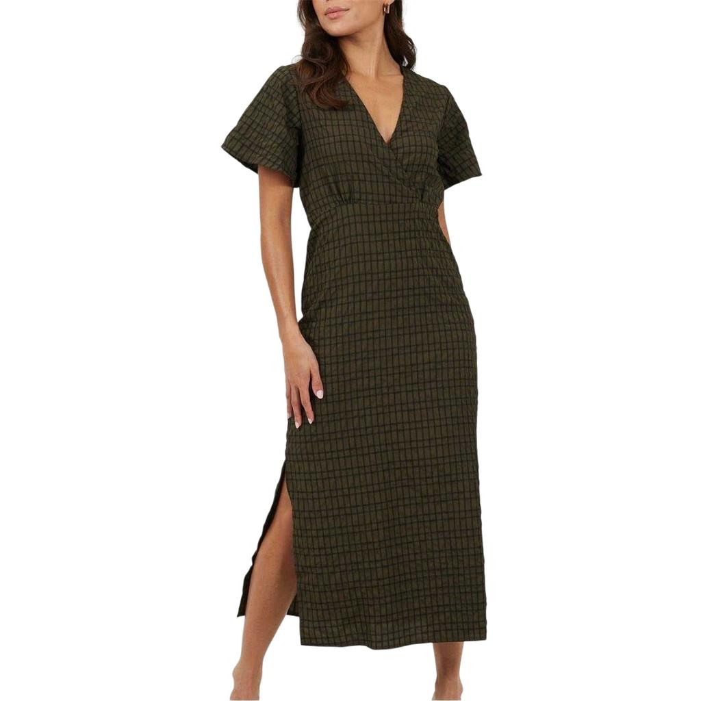 Brave Soul Womens/Ladies Tie Back Short-Sleeved Midi Dress