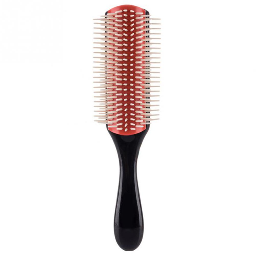 Hair Styling Brush 9 Row Hairbrush Salon Hairdressing Straight Curly Hair Comb Brush