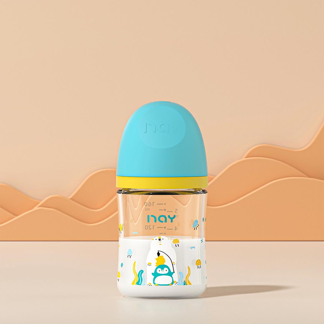 

Painted Cartoon High Borosilicate Glass Newborn Baby Milk Bottle - Anti-Choking, Gas-Reducing Design 160ml