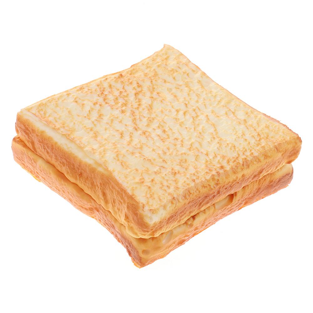 Faux Food Props PU Artificial Simulation Bread 11.5*11.5*2cm Fake Toast Slice Artificial Toast For Photography Props