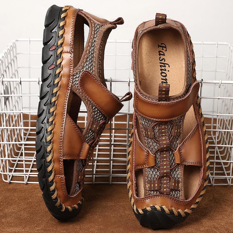 Summer Men's Sandals Fashion Men Casual Shoes Design Beach Men Shoes Genuine Leather Sandals Man Sandals Big Size