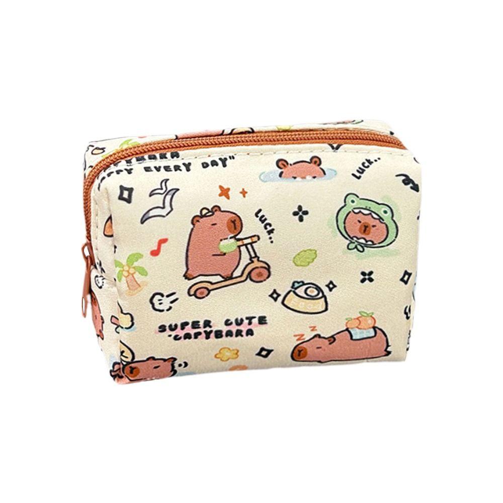 Cute Capybara Coin Purse Portable Waterproof Storage Bag Cartoon Mini Key Bag Small Wallet