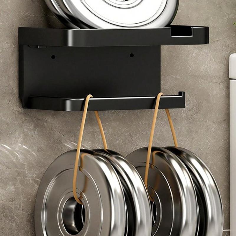 No-drill Adhesive Wall Mounted Toilet Paper Holder with Storage Shelf
