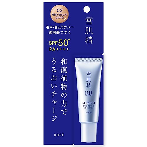 Sekkisei Bright BB Essence 02, Normal Brightness, Natural Color, 30g, BB Cream, Foundation, Makeup Base, Serum, Lotion, Sunscreen