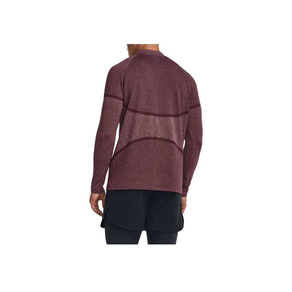 Under Armour Solid Color Casual Round Neck Long Sleeve T-Shirt Men Tops Brown-Red 1379283-600