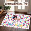 Custom Name Text Crystal Velvet Rug,Cleo & Cuquín Soft Plush Decorative Non Slip Floor Carpet