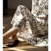Elegant French Style Ink Print Sleeveless Dress, Round Neck, Spring 2026 Arrival