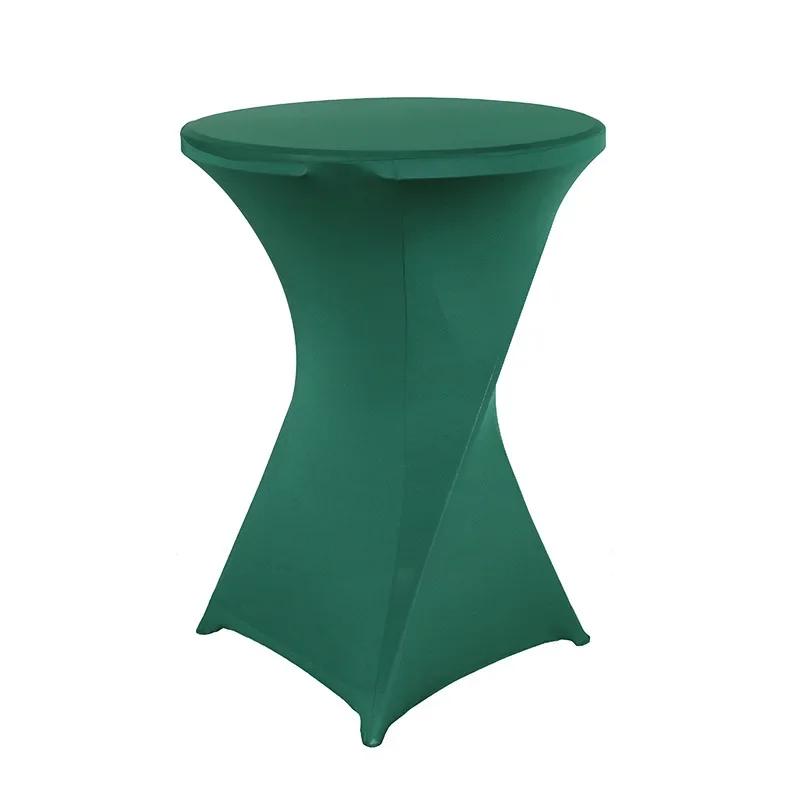 Pure Color Table Cloth Elastic Bar Table Cover Dustproof Polyester Round Tablecloth