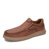 Leather Shoes Autumn New First Layer Cowhide Casual Shoes Slip-on Comfortable Lazy Doug Shoes Genuine Leather plus Size Men's Shoes