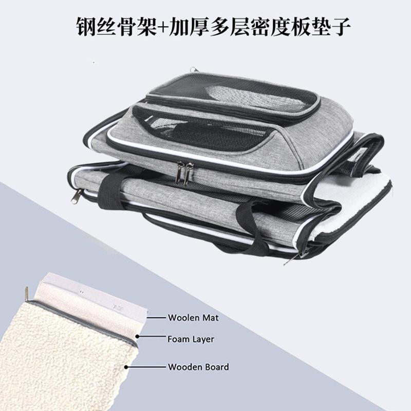 Foldable Pet Carrier Bag for Cats Small Dogs, Breathable Multi-Opening Soft Travel Tote with Padded Base and Safety Leash