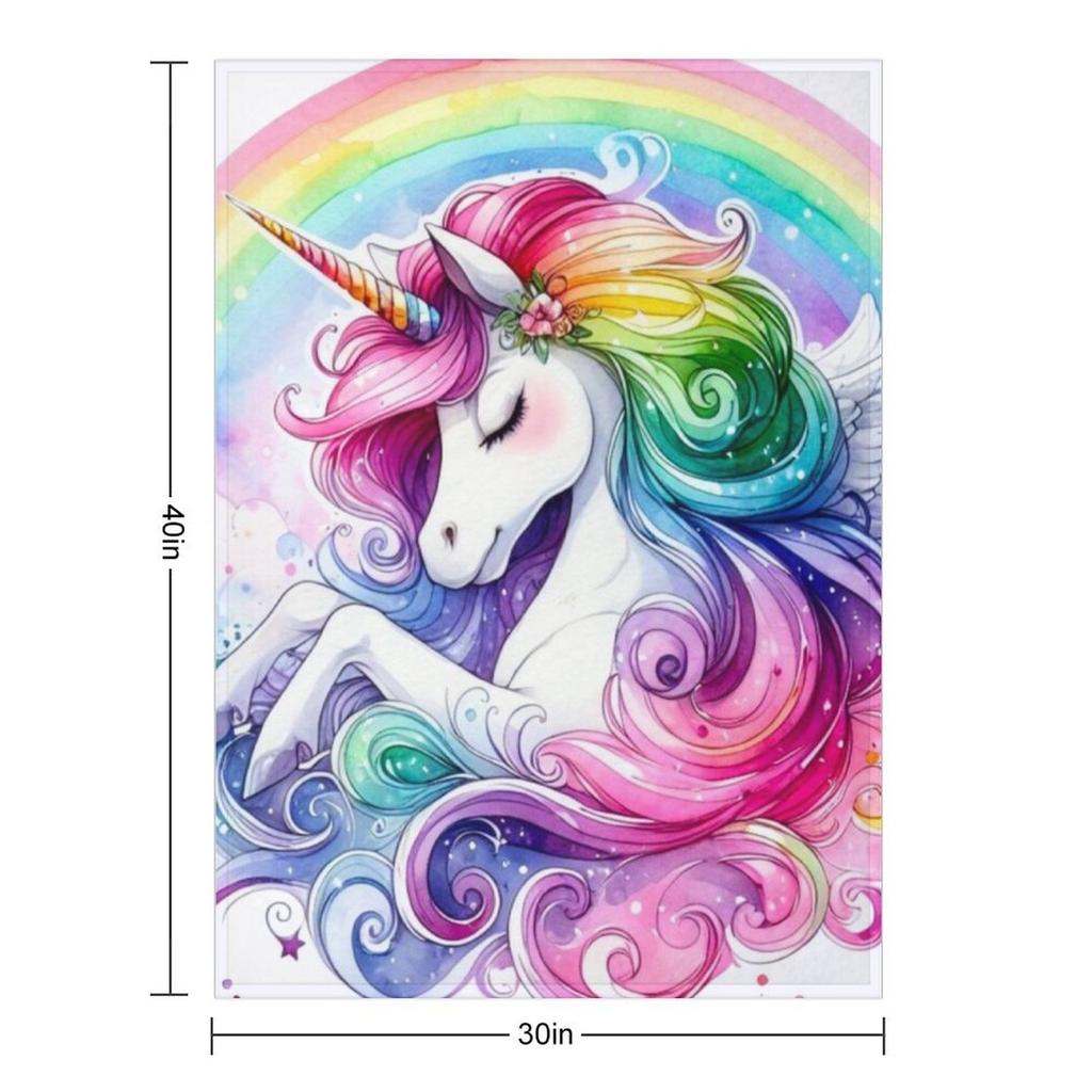 Rainbow Pegasus Unicorn Throw Blanket Warm sofa bed Multi-Purpose For Decorative Sofa Blankets