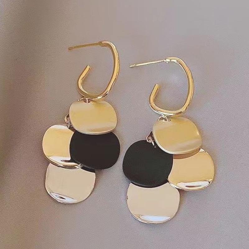 

Геометрические серьги-капли с цветными блоками one-size чёрный