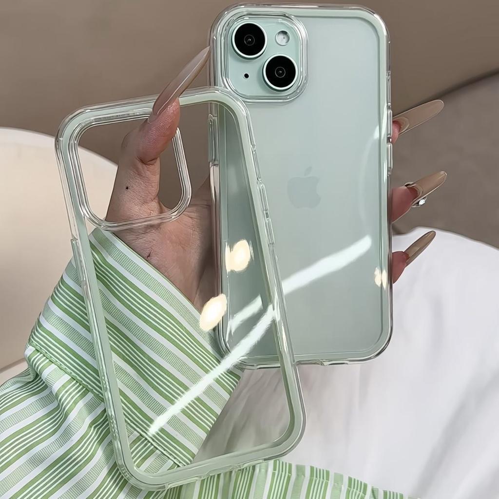 Candy-Colored 2-in-1 Phone Case for Apple iPhone 17 ProMax- Soft Silicone Transparent Simple Shockproof Full Cover on iPhone 17/16/15/14/13/12/11/Plus