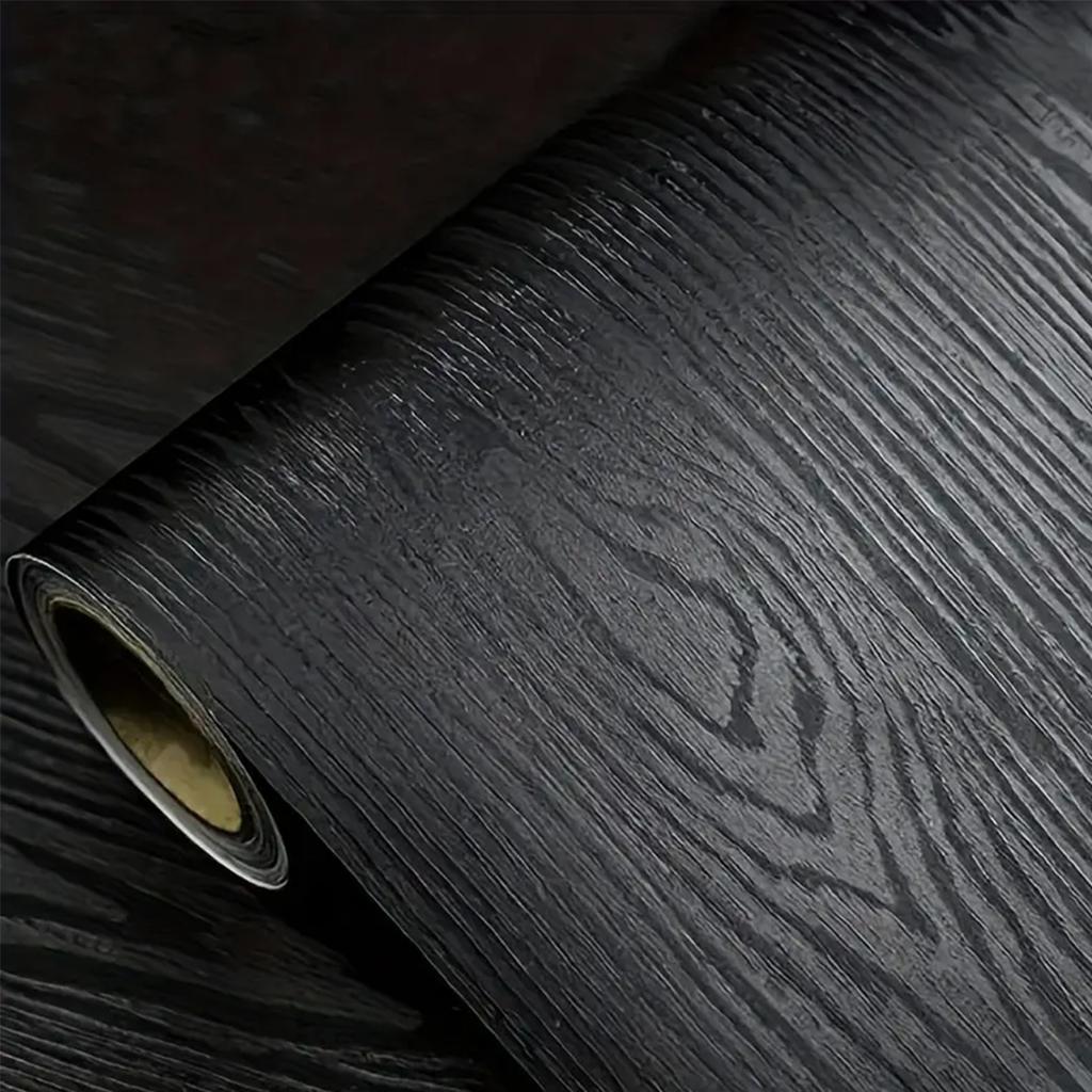 black wood matt furniture stickers boeing film pvc adhesive paper back vinyl wallpaper cabinet furniture wood fiber wallpaper
