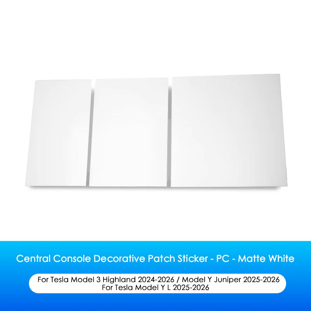 Heenvn For Tesla Model 3 Highland Model Y Juniper Model YL 2026 Center Console Panel PC Decor Cover Adhesive Trims Car Interior