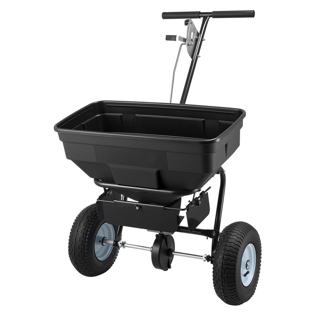 Walk-Behind Spreader, 3.66m Spreading Width, Push Broadcast Spreader with 13" All-Terrain Tires, Adjustable Flow Control, 59kg Capacity Hopper, Lawn