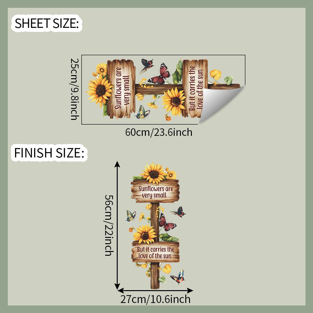 

Вдохновляющая деревянная табличка Бабочка Подсолнух Спальня, Гостиная Прихожая Дом Украшение фона Наклейки на стену
