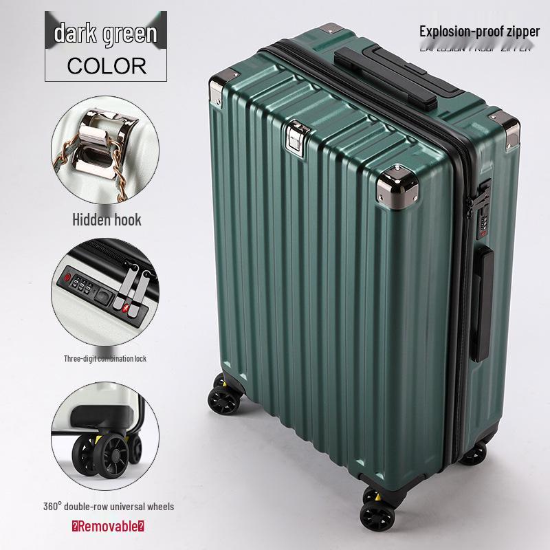 24-inch Women's Ultralight Trolley Suitcase - Large Capacity, Thickened Design with Zipper - 20-inch Cabin Option