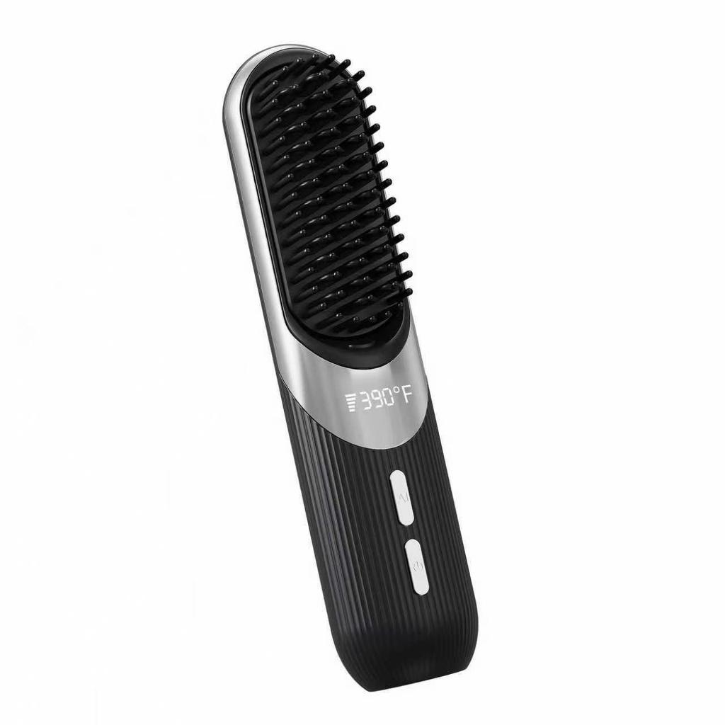 Rechargeable Portable Wireless Hair Straightener Comb with Negative Ions for Safe, Damage-Free Styling.
