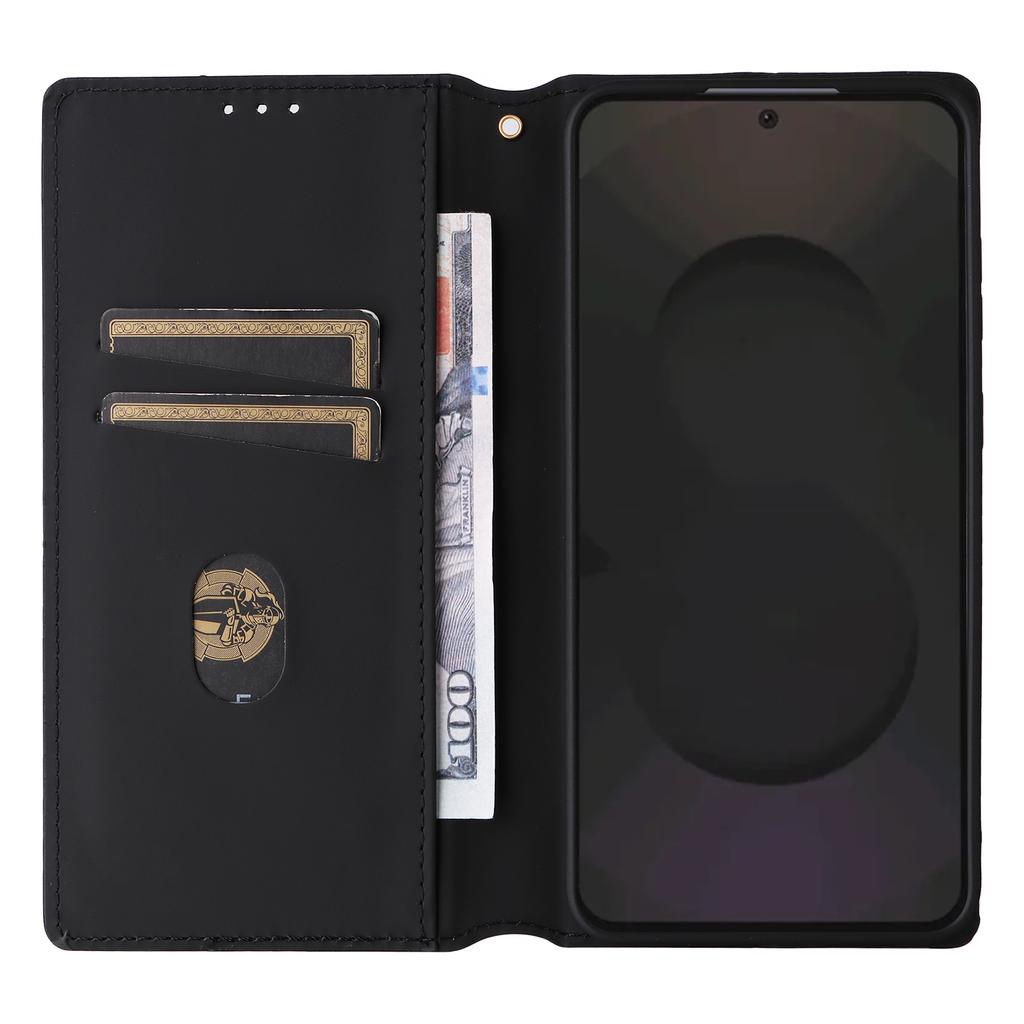 For Samsung Galaxy S25 FE Case Wallet Rhombus Imprinted Leather Phone Cover