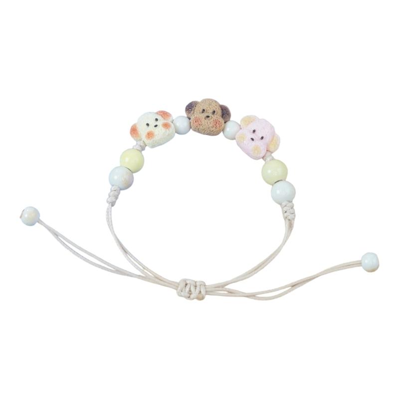 Handgjort Keramiskt Hundarmband Konstnärligt Armband Pärlarmband Keramisk Textur för Unik Stil och Trendigt Bärande