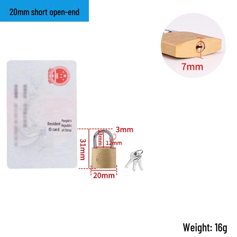 Замок медный Earth: Маленький медный замок для ящиков и шкафов (20-60мм) 20mm