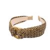 Wind Retro Straw Braided Headband Simple And Versatile Adult Wide-Brimmed Mesh Raffia Headband Hair Ornament C389